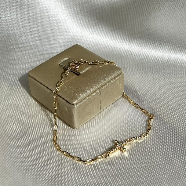 Pulseira Cruz Strass