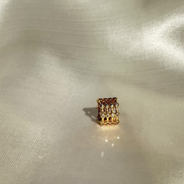 Piercing Fake 4 Aros Com Strass