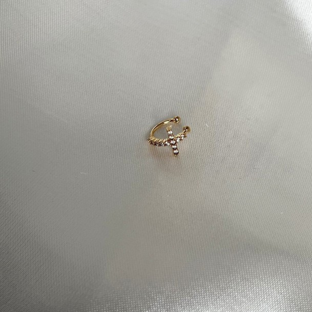 Piercing Fake Cruz Com Strass