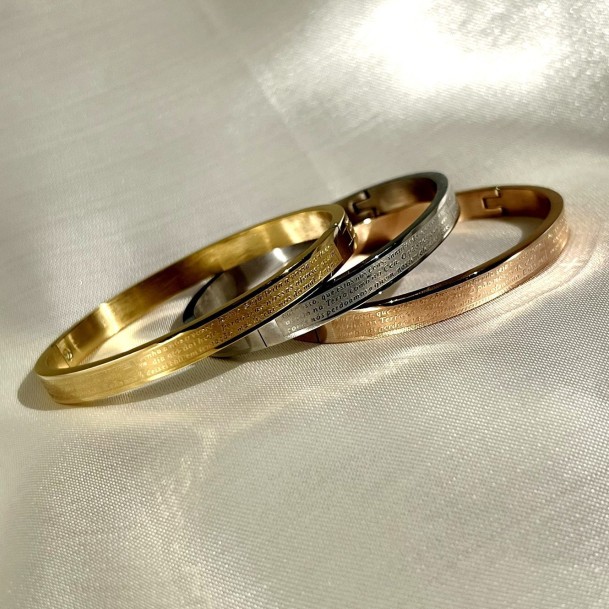 Bracelete Oração Do Pai Nosso Prateado