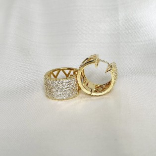 Brinco Argola Cravejado Strass