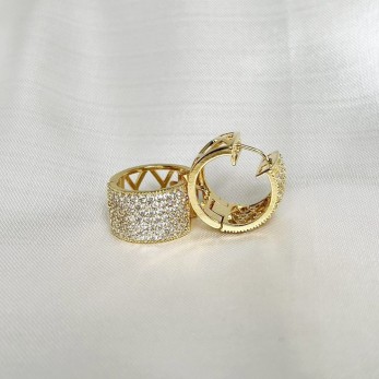 Brinco Argola Cravejado Strass