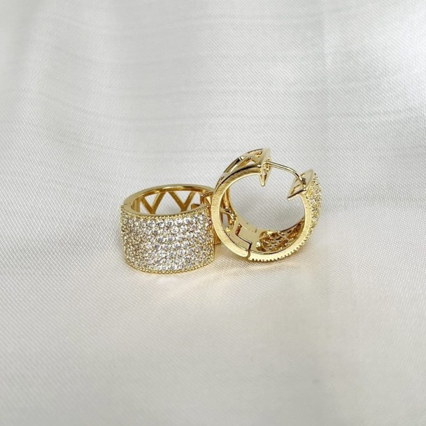 Brinco Argola Cravejado Strass