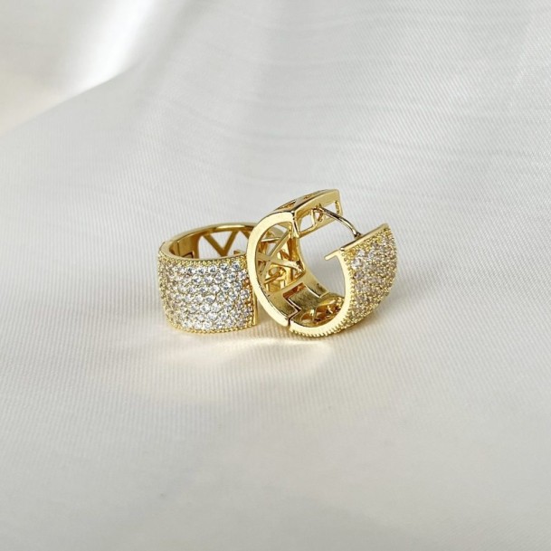 Brinco Argola Cravejado Strass