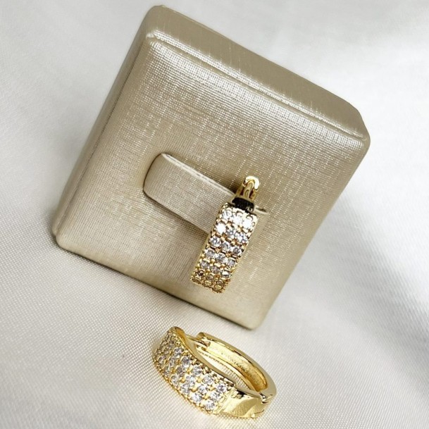 Brinco Argola Strass Médio