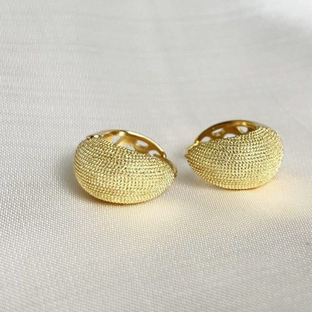 Brinco Argola Baleada Diamantada