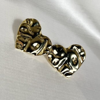 Brinco Martelado Coração Médio