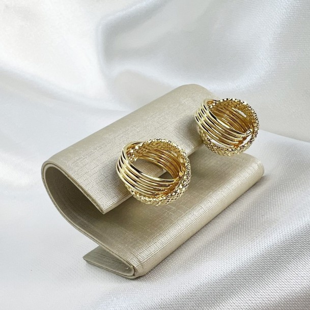 Brinco Argola Entrelaçada Média