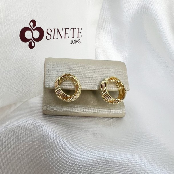 Brinco Argola Entrelaçada Média