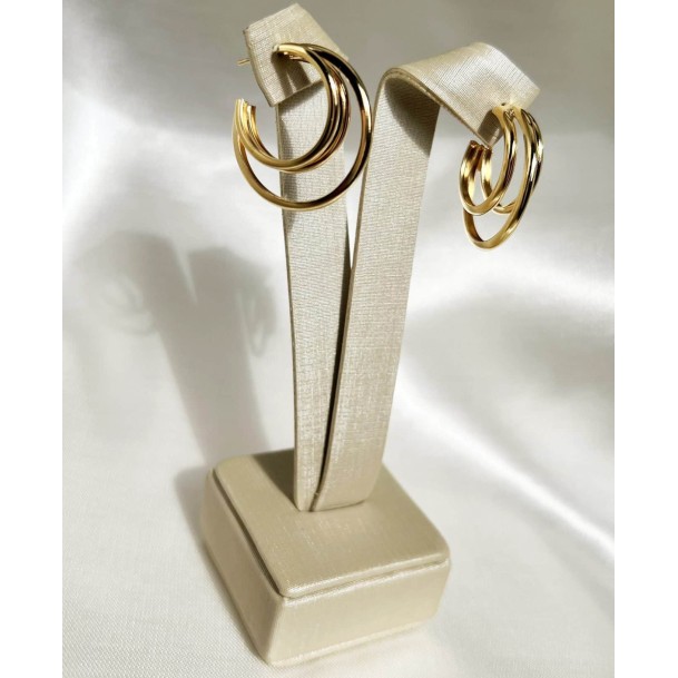 Brinco Argola Tripla Média Lua