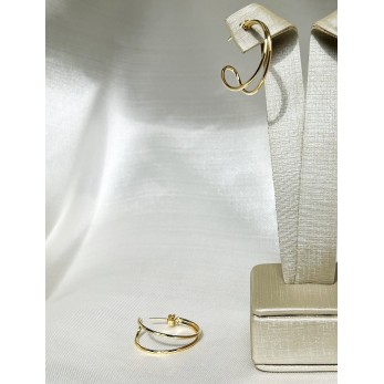 Brinco Meia Argola Dupla