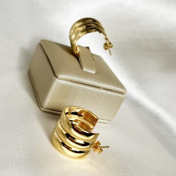 Brinco Argola Tripla Média