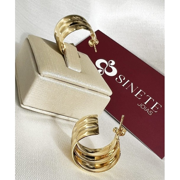 Brinco Argola Tripla Média