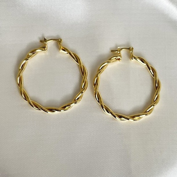 Brinco Argola Trançada Média