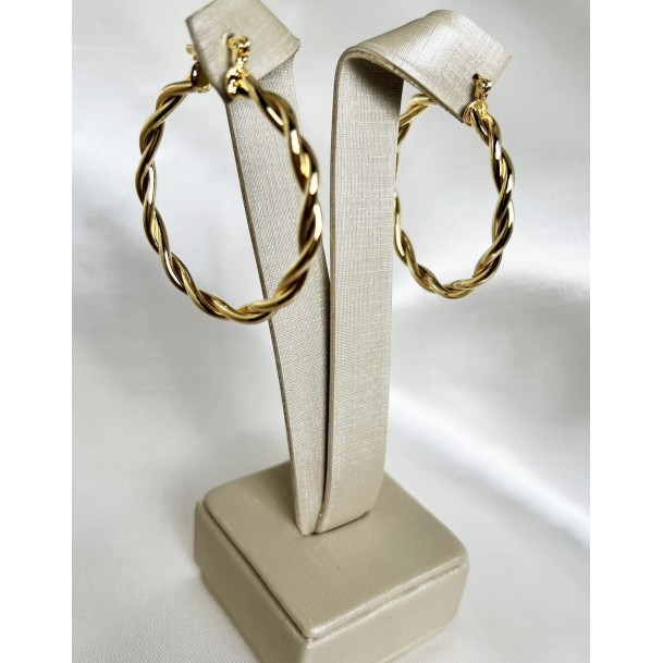 Brinco Argola Trançada Média