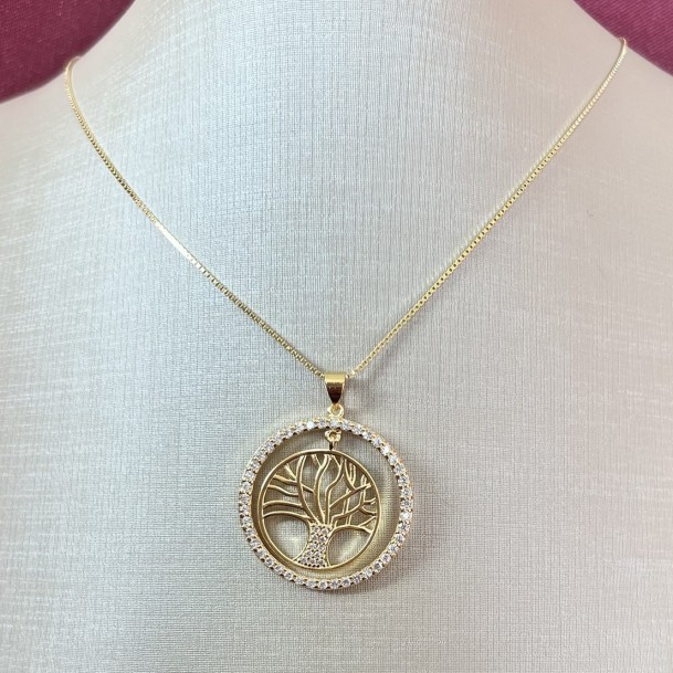 Colar Árvore da Vida Solta Cravejada