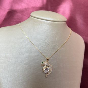 Colar Pantera Cravejada