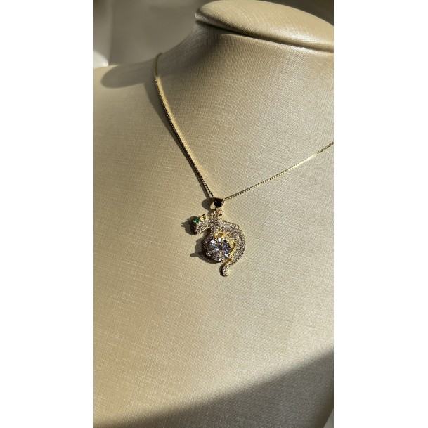 Colar Pantera Cravejada