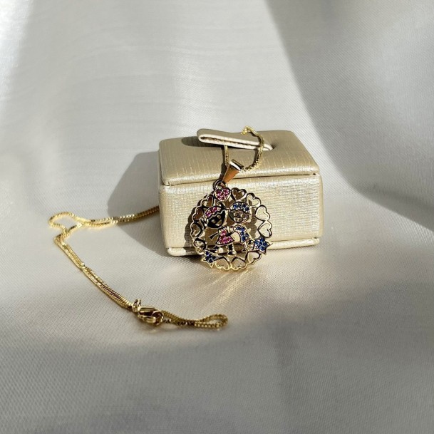 Colar Pingente Girl And Boy