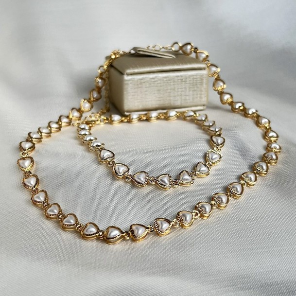 Pulseira Coração Pérola