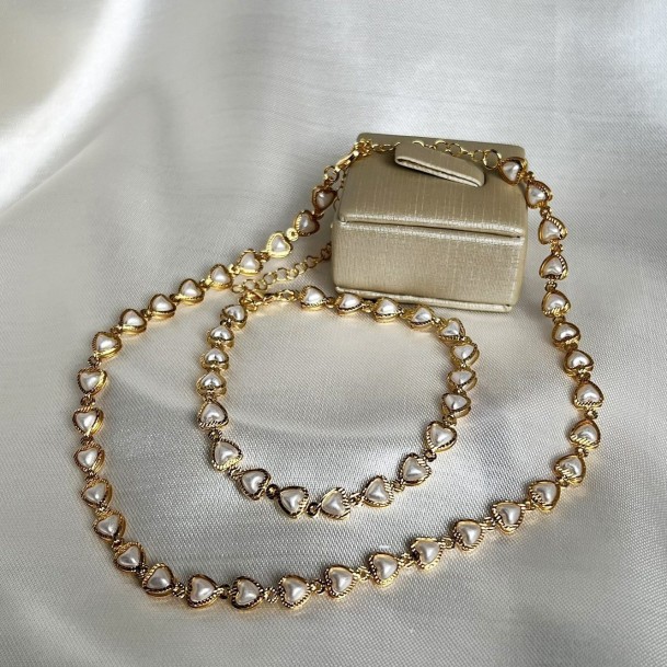 Pulseira Coração Pérola