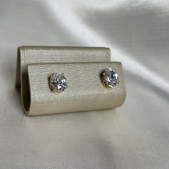 Brinco Ponto de Luz Zircônia Oval