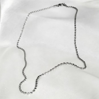 Colar Cordão Baiano Prateado