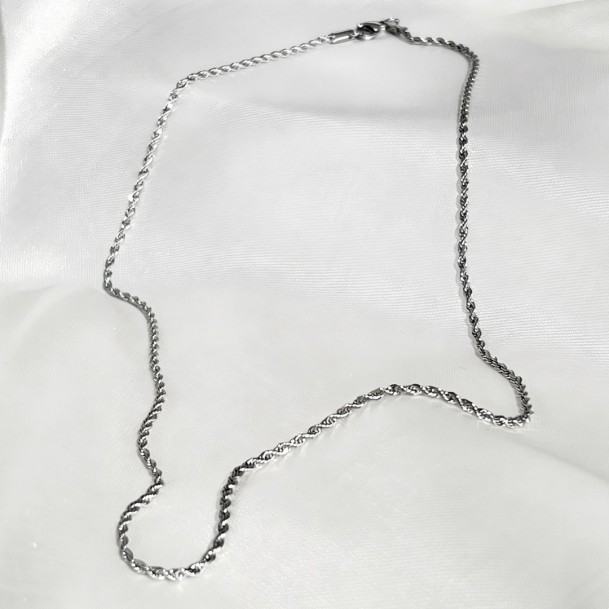 Colar Cordão Baiano Prateado