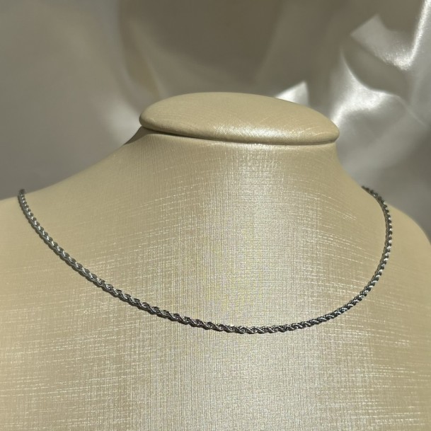 Colar Cordão Baiano Prateado