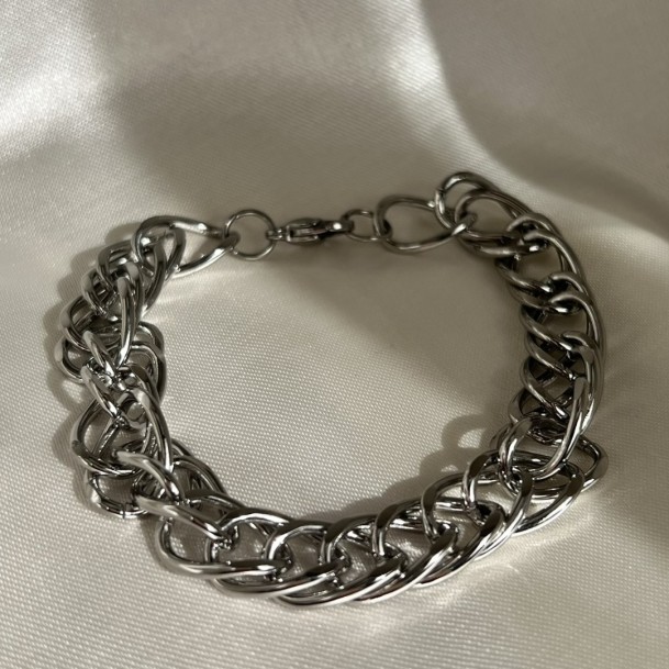 Pulseira Masculina Duplo Elo Entrelaçado