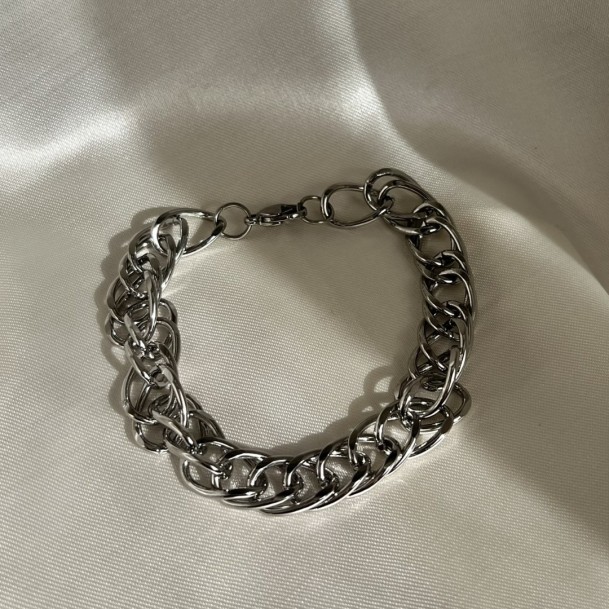 Pulseira Masculina Duplo Elo Entrelaçado