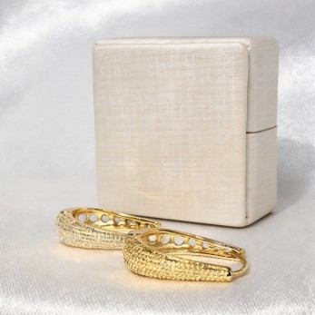 Brinco Argola Bolinhas Trabalhadas