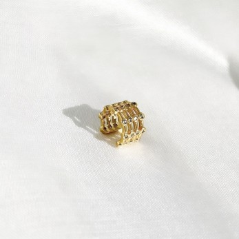 Piercing Fake 4 Aros Com Strass